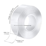 Double-Sided Transparent Tape Roll (3cm x 2mm x 3m)