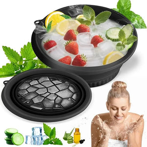2-in-1 Collapsible Ice Face Bowl with Built-In Tray