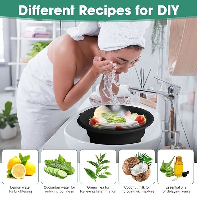 2-in-1 Collapsible Ice Face Bowl with Built-In Tray