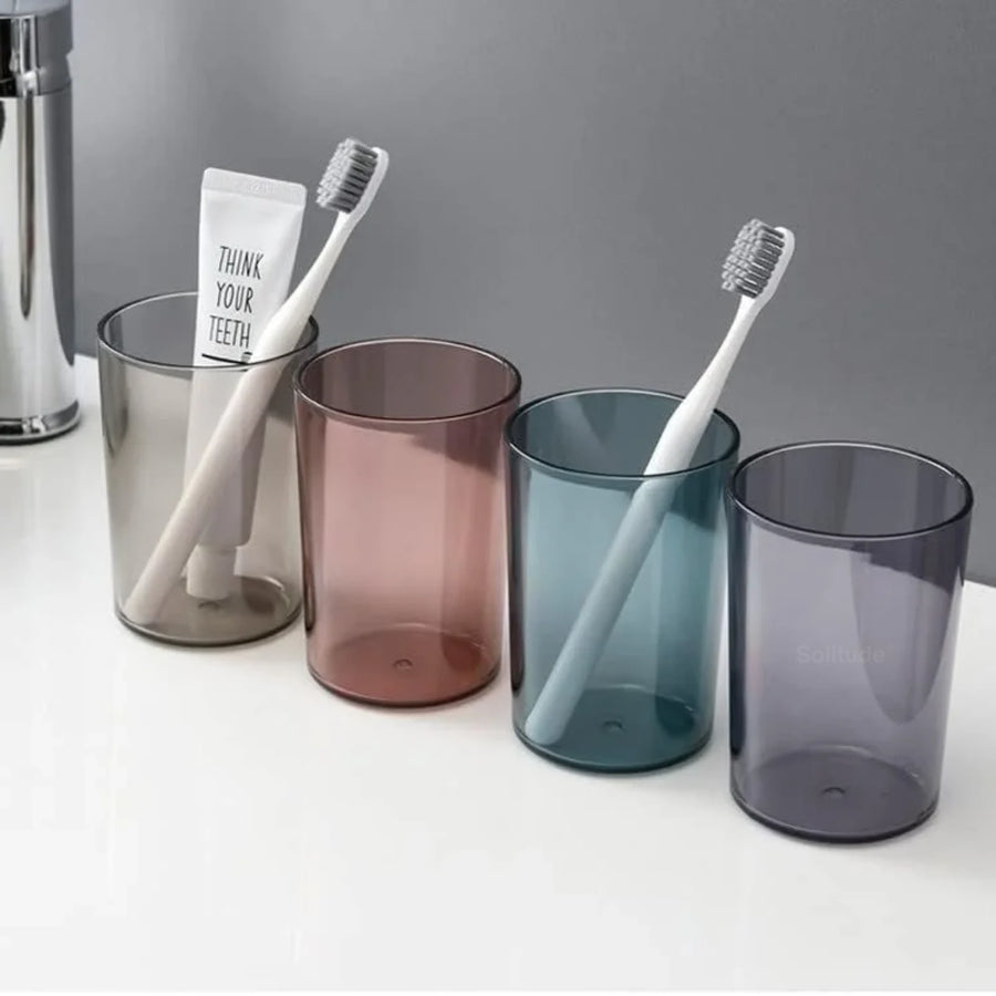 Wall Mounted Toothbrush Holder with 4 Cups | Multi-Compartment Bathroom Organizer
