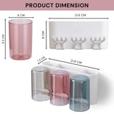 Wall Mounted Toothbrush Holder with 3 Cups | Multi-Compartment Bathroom Organizer