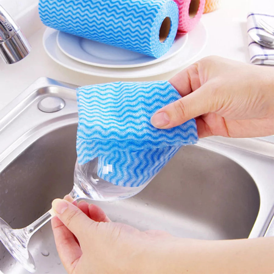 Kitchen Towel Rolls, Reusable Multipurpose Cleaning Wipes (Pack of 2)