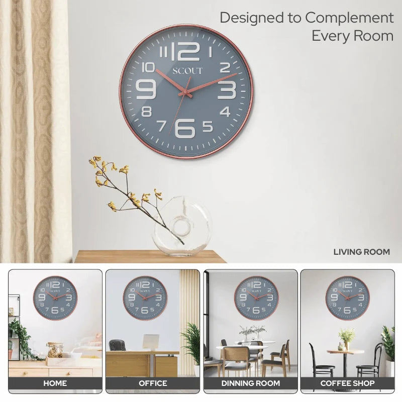 Scout Classic Analog Wall Clock (Grey)