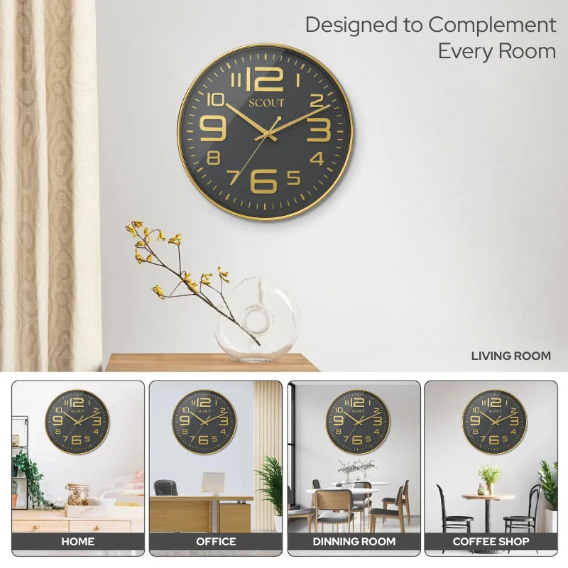 Scout Classic Analog Wall Clock (Black)