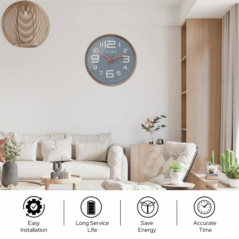 Scout Classic Analog Wall Clock (Grey)