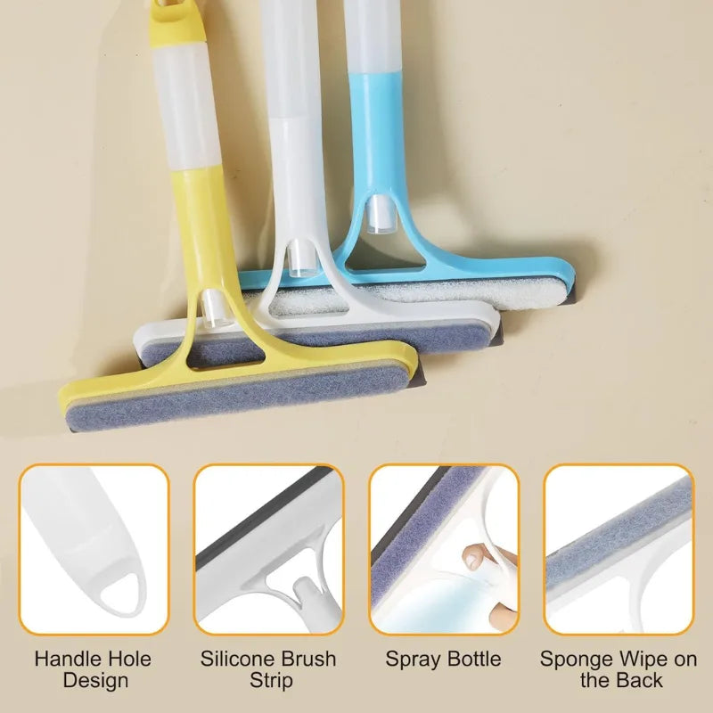3-in-1 Window Cleaning Scraper with Spray Squeegee