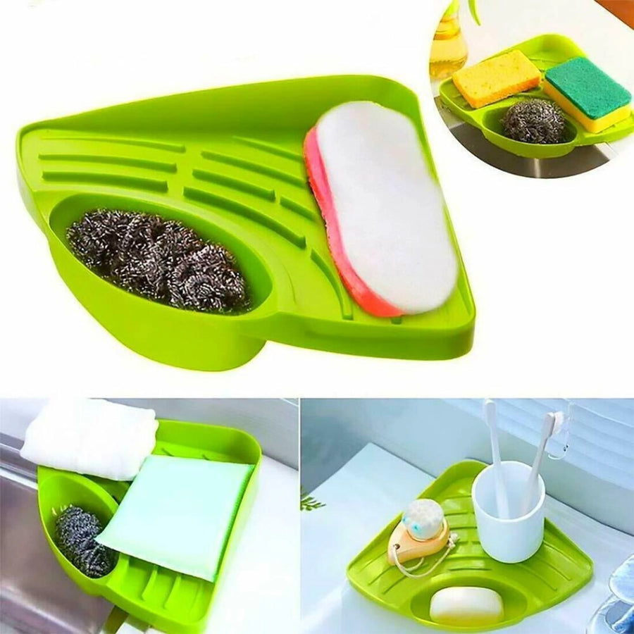 Corner Kitchen Sink Organizer with Self Draining Design and Towel Holder