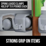 Wall-Mounted Broom and Mop Holder with Hooks, Self-Adhesive Organizer