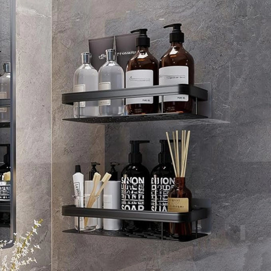 Heavy Duty Self-Adhesive Aluminium Bathroom and Kitchen Shelf Rack