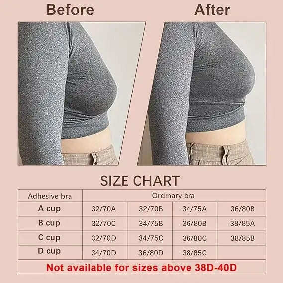 Strapless Sticky Push up Lift Bra (Beige)