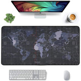 World Map Gaming Mouse Pad with Anti-Slip Base