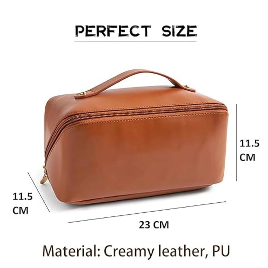 Women’s Waterproof Leather Makeup Organizer Bag