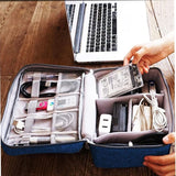 Double Layer Travel Electronics Organizer Bag
