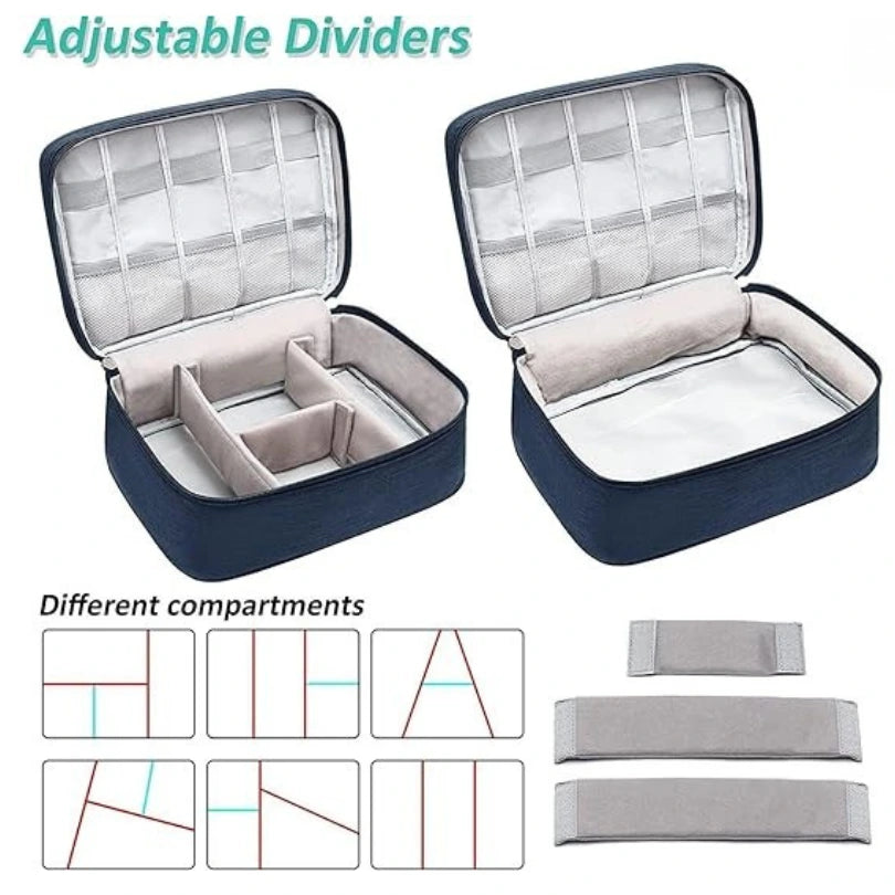 Double Layer Travel Electronics Organizer Bag