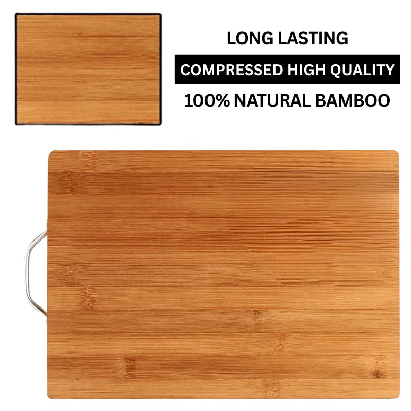 Extra Large Bamboo Chopping Board with Steel Handle