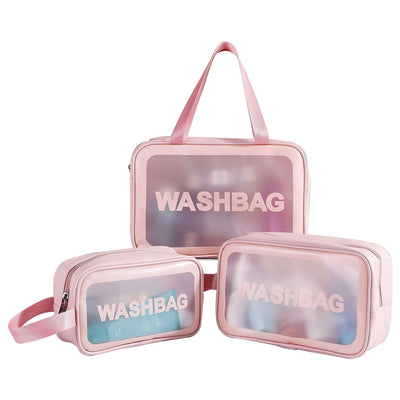 Clear Cosmetic Organizer Bags (Set of 3)