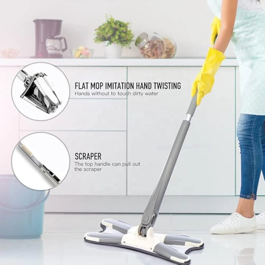 X-Shape Microfiber Flat Mop Self Wringing