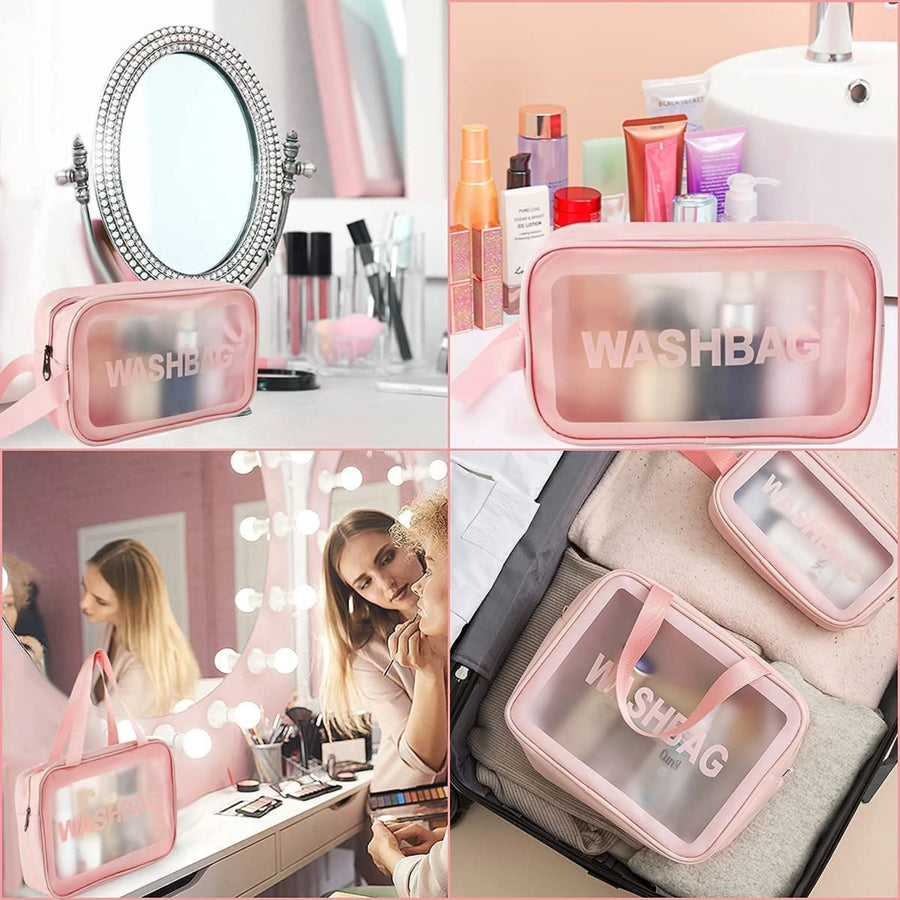 Clear Cosmetic Organizer Bags (Set of 3)