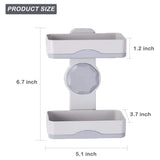 Double Layer Soap Dish with Drain Tray, No Drill