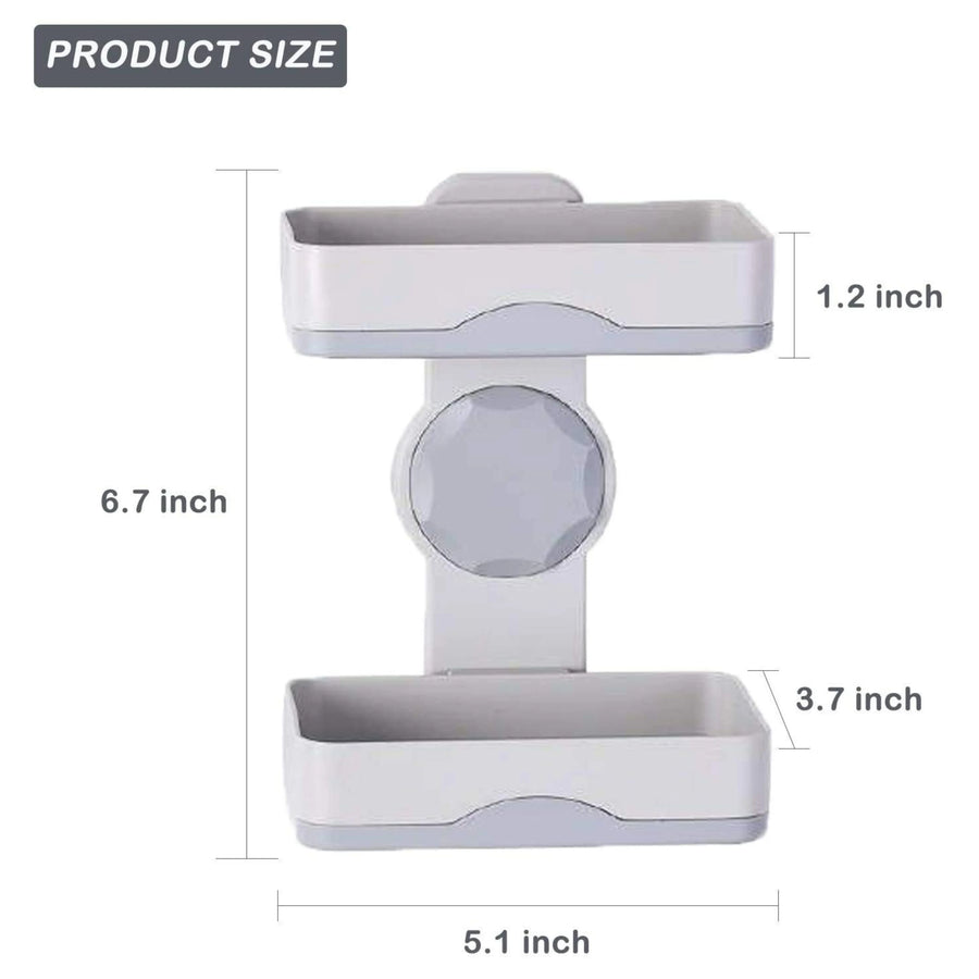 Double Layer Soap Dish with Drain Tray, No Drill