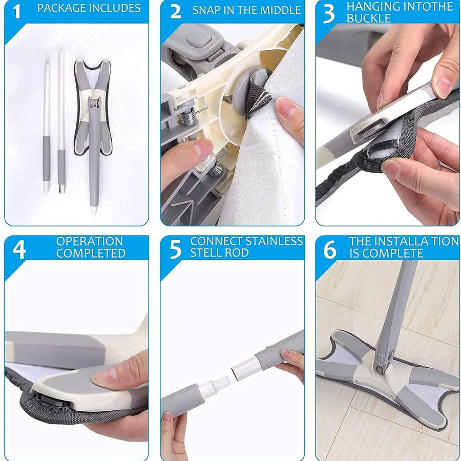 X-Shape Microfiber Flat Mop Self Wringing