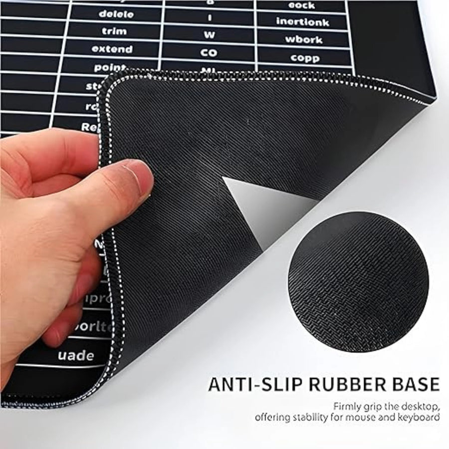 Large Extended Gaming Mouse Pad with Shortcut Guide