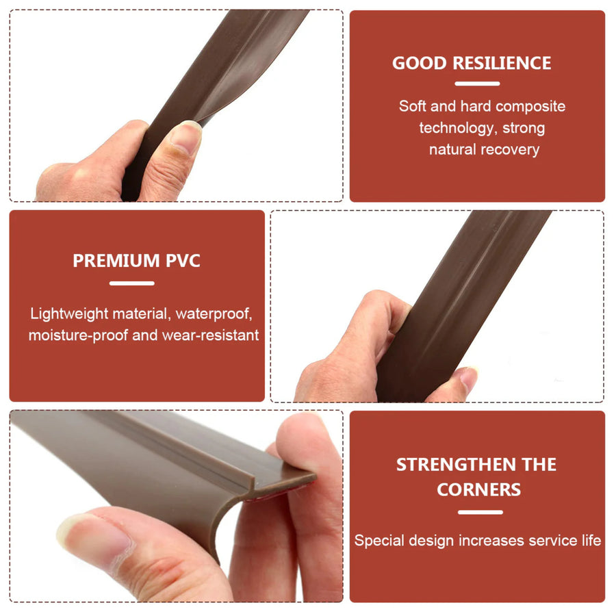 Silicone Door Sealing Strip | Strong Adhesive Weather Seal Brown