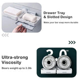 Double Layer Soap Dish with Drain Tray, No Drill