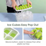Silicone Square Pop-Up Ice Cube Tray, Stackable BPA-Free Design