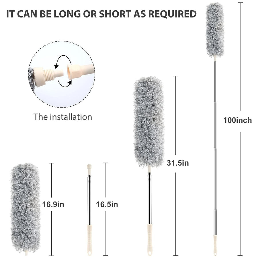 Extendable Microfiber Feather Duster with Telescopic Pole