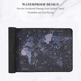 World Map Gaming Mouse Pad with Anti-Slip Base