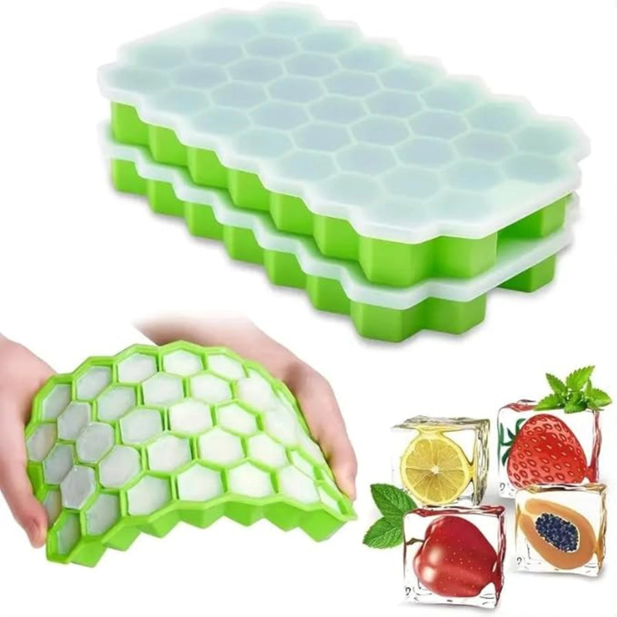 Silicone Honeycomb Ice Cube Tray With Lid