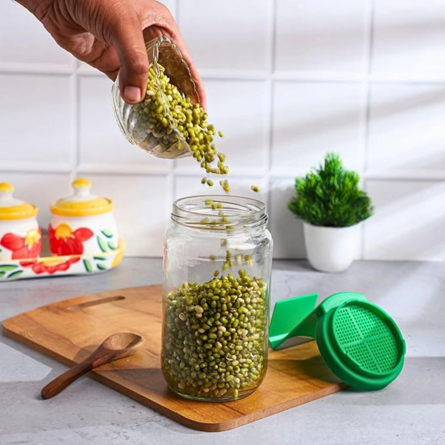 Sprout Maker Jar with Drainage Stand and Recipe E-Book