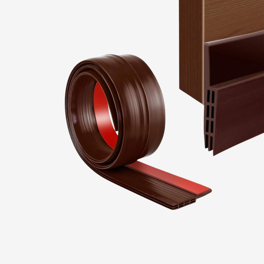 Silicone Door Sealing Strip | Strong Adhesive Weather Seal Brown