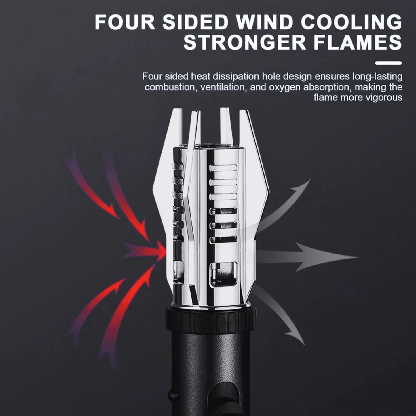 Adjustable Red/Blue Jet Flame Torch Lighter