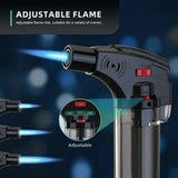 Windproof Jet Flame Lighter with Safety Lock