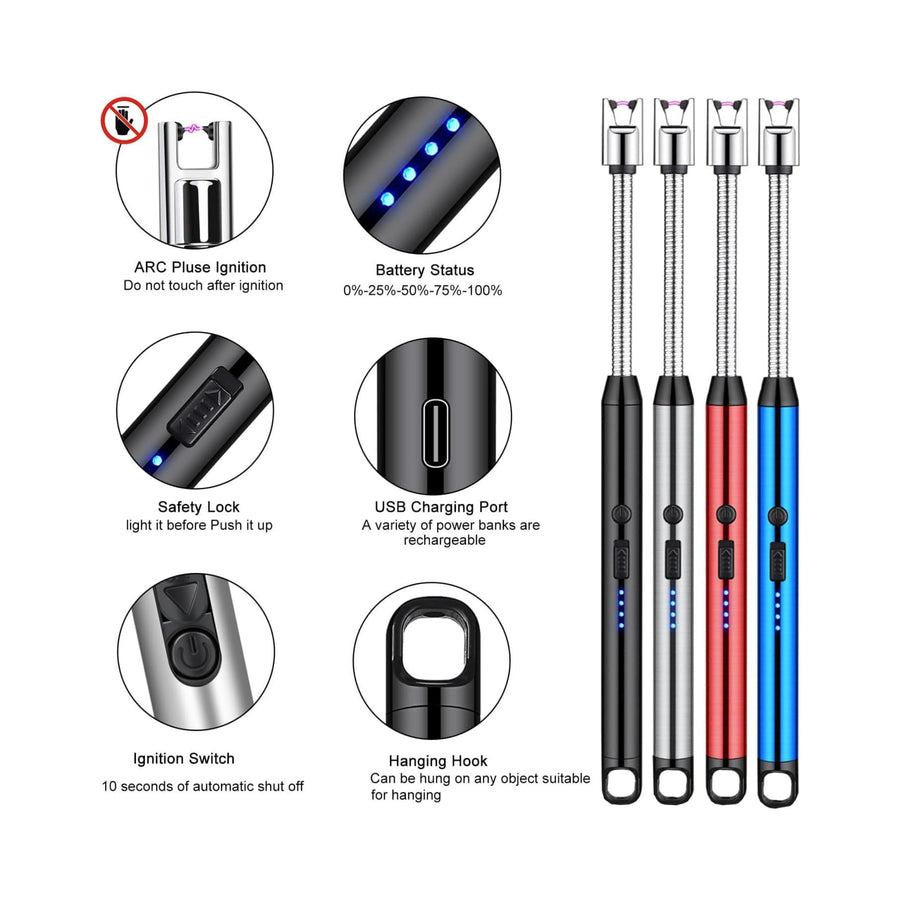 USB Rechargeable Electric Arc Lighter with 360° Flexible Neck