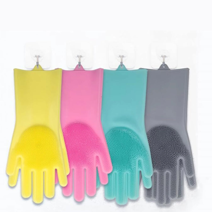 Magic Silicone Cleaning Gloves With Bristles