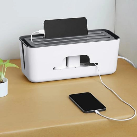 Cable Management and Power Strip Organizer Box