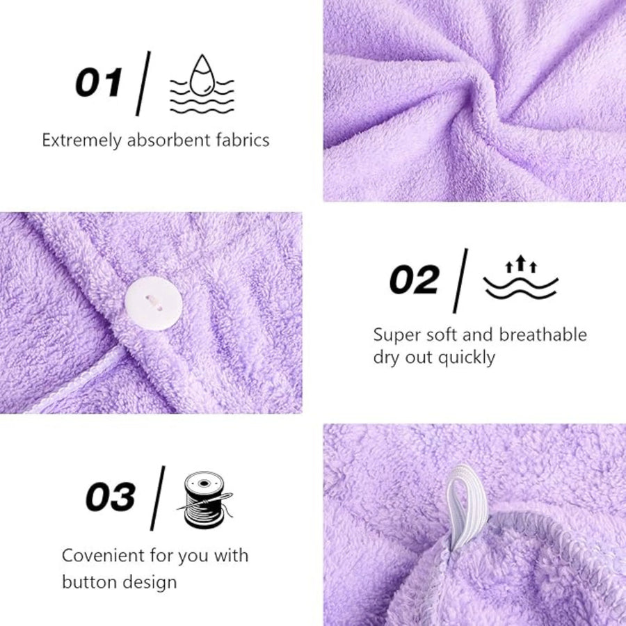 Microfiber Hair Towel Quick Dry Super Absorbent Hair Wrap