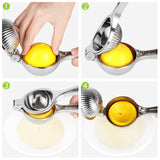 Stainless Steel Lemon Squeezer & Citrus Juicer, Manual Hand Press with Grooved Bowl and Ergonomic Handle for Lemon & Lime Juice Extraction
