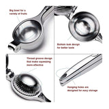 Stainless Steel Lemon Squeezer & Citrus Juicer, Manual Hand Press with Grooved Bowl and Ergonomic Handle for Lemon & Lime Juice Extraction