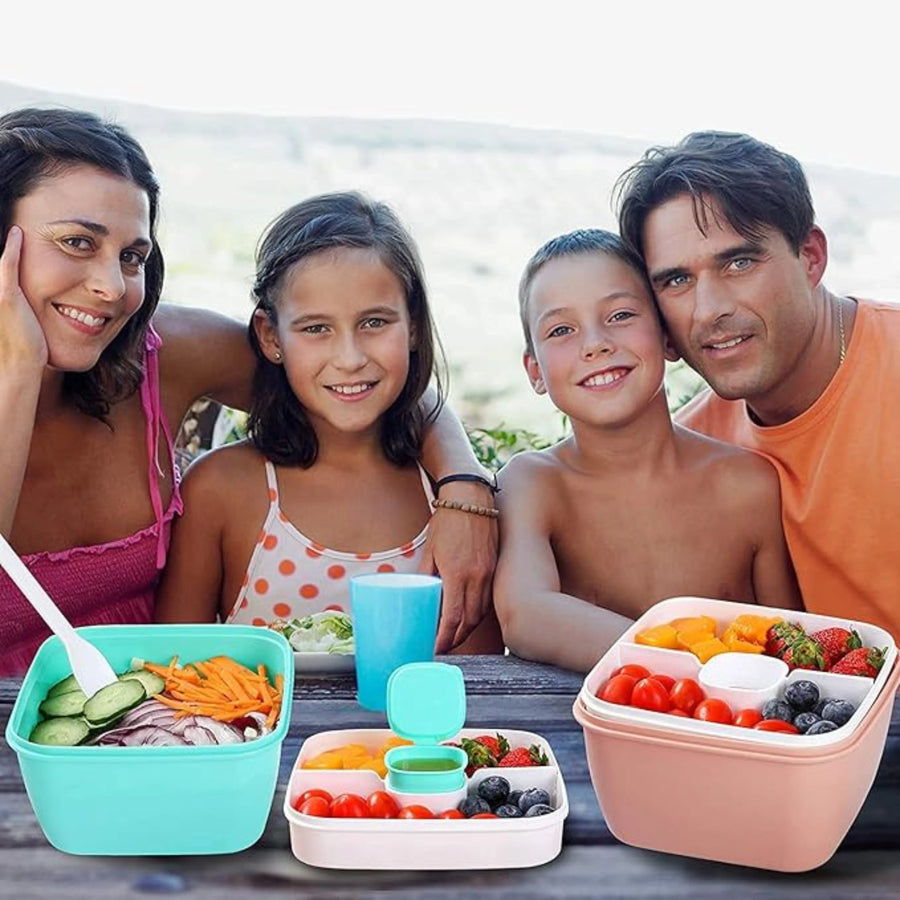 Salad Lunch Box with Dressing Container and Fork