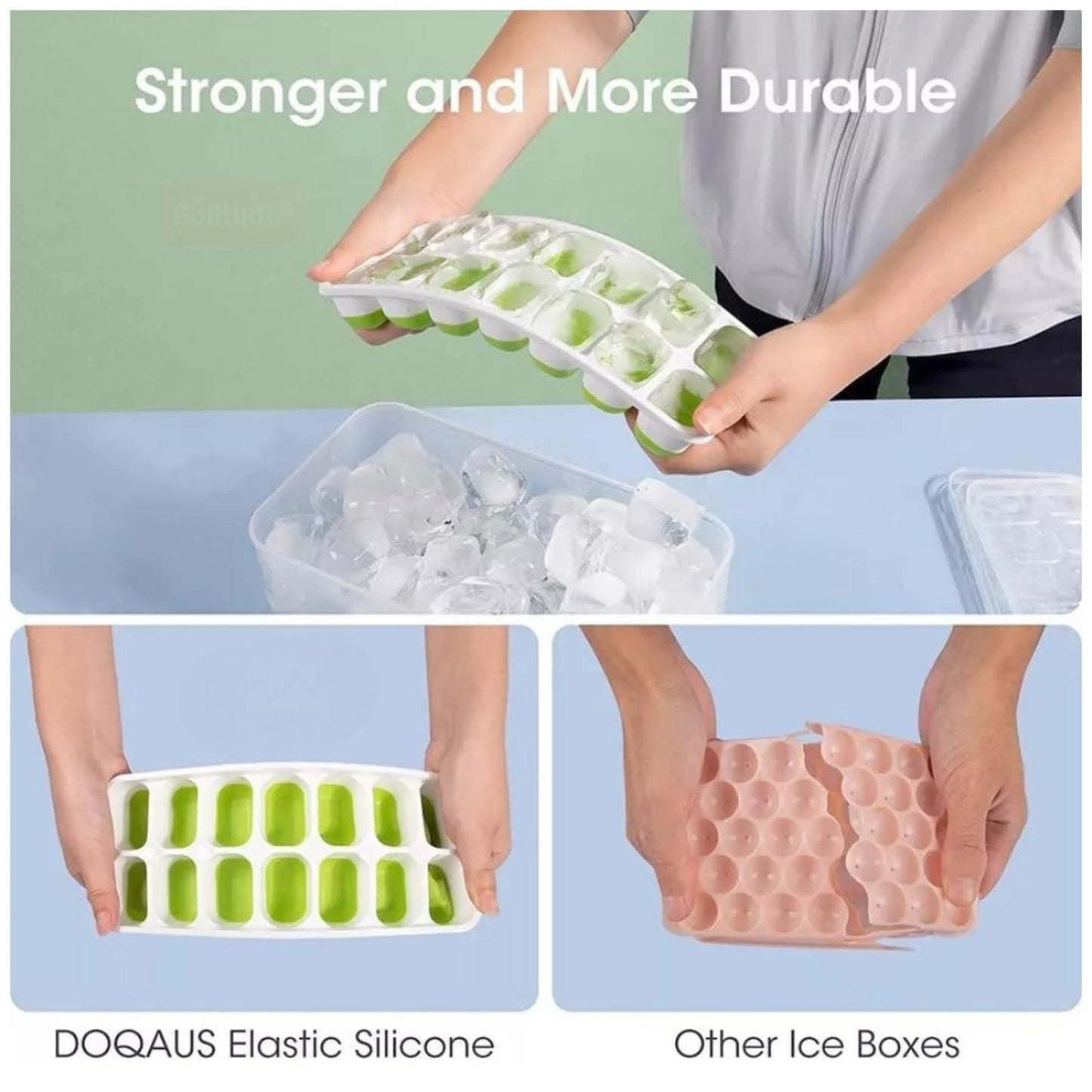 Silicone Square Popup Ice Cube Tray