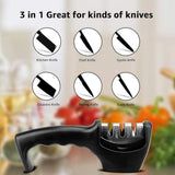 3 Stage Knife Sharpener with Non Slip Base