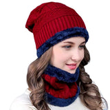 Winter Woolen Cap and Scarf Set for Men and Women
