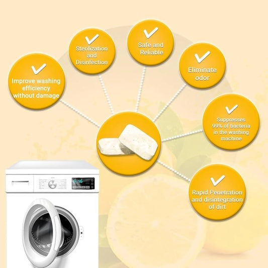 Lemon Fragrance Washing Machine Cleaner Tablets (Pack of 12)