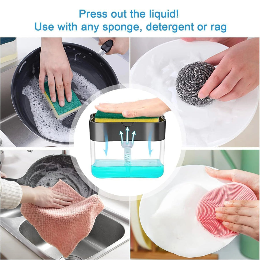 2-in-1 Soap Dispenser with Sponge Holder