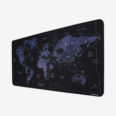 World Map Gaming Mouse Pad with Anti-Slip Base