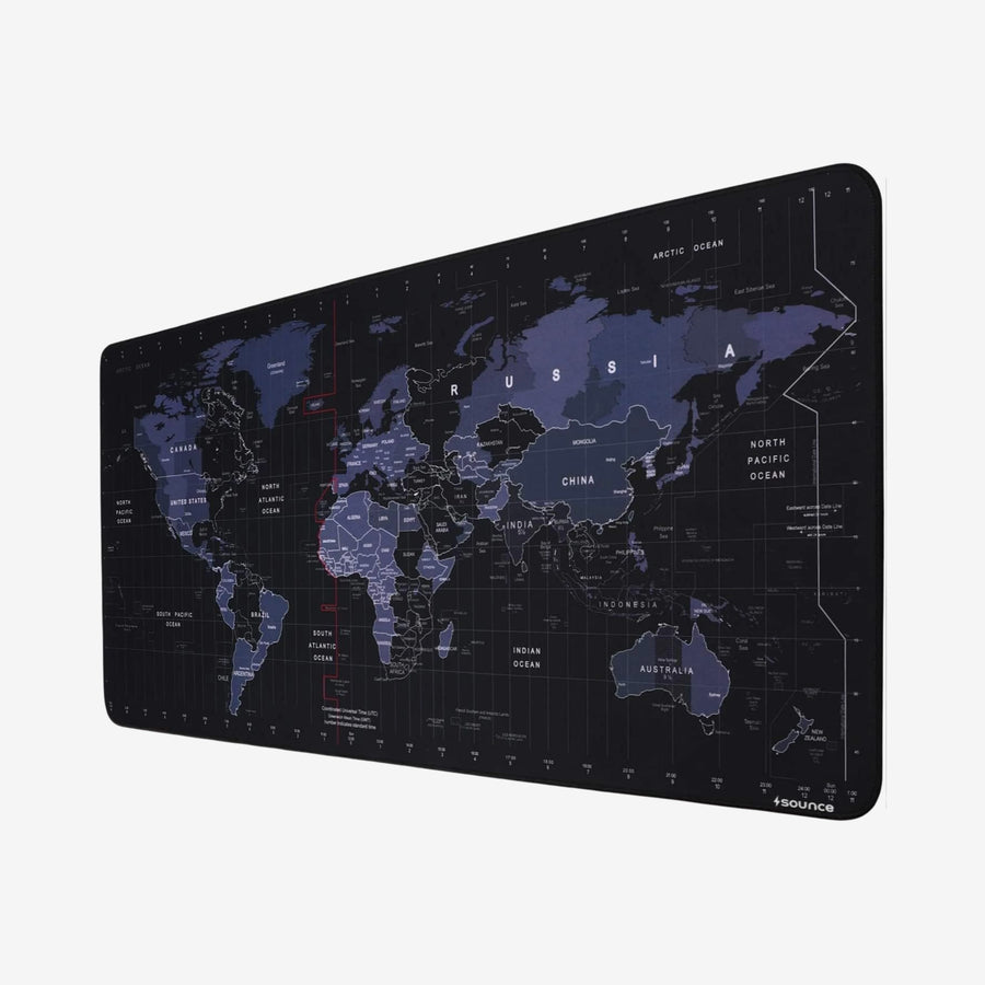 World Map Gaming Mouse Pad with Anti-Slip Base